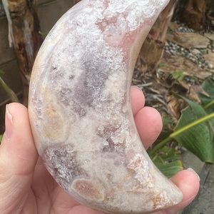 Pink Amethyst Quartz Crystal small Moon
